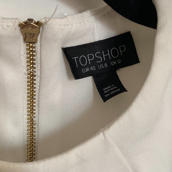 TopShop White crop top with gold zipper in back - Picture 2 of 5